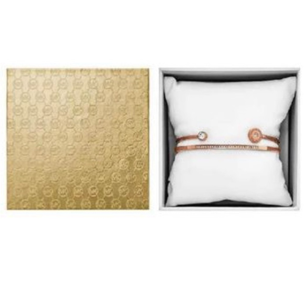 Michael Kors Ladies 2 Bracelet Set MKJ4823791 Rose Gold.